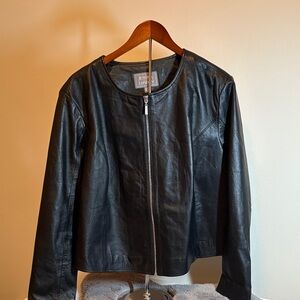 Jessica London Sleek Black Leather Jacket